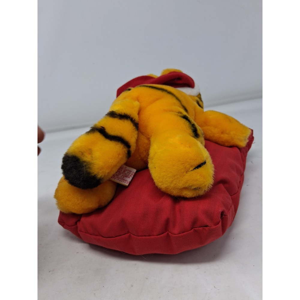 Vintage Garfield Christmas Plush Santa Hat Striped Pillow Dakin 1978 1981 Tag. P - Picture 8 of 11